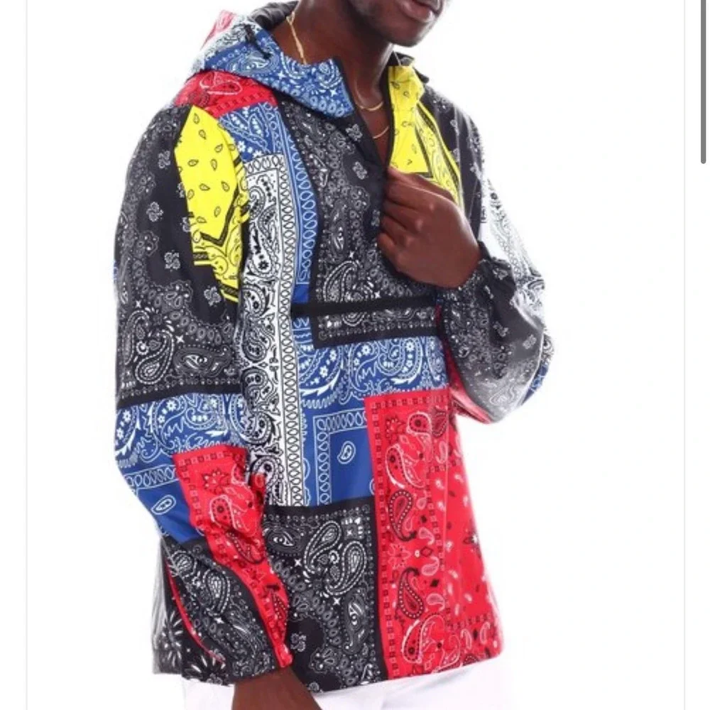 Bleecker & Mercer Bandana Windbreaker Jacket New With Tags Mens Small